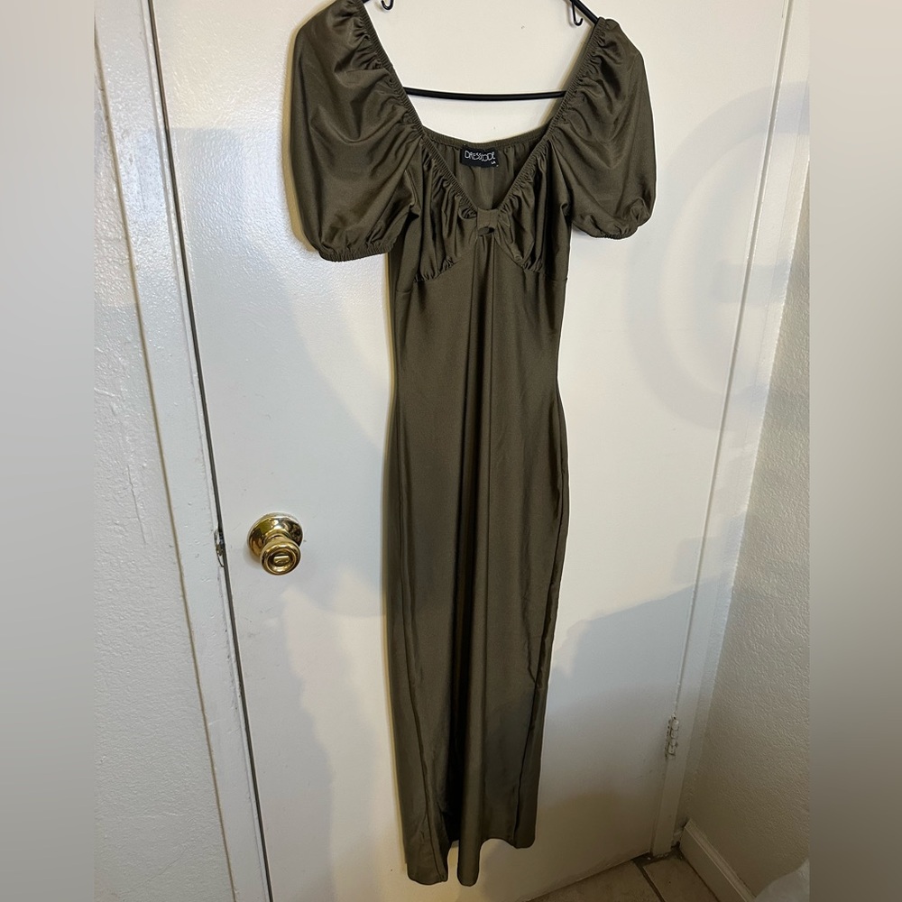 Elegant Olive Long Sleeve Dress